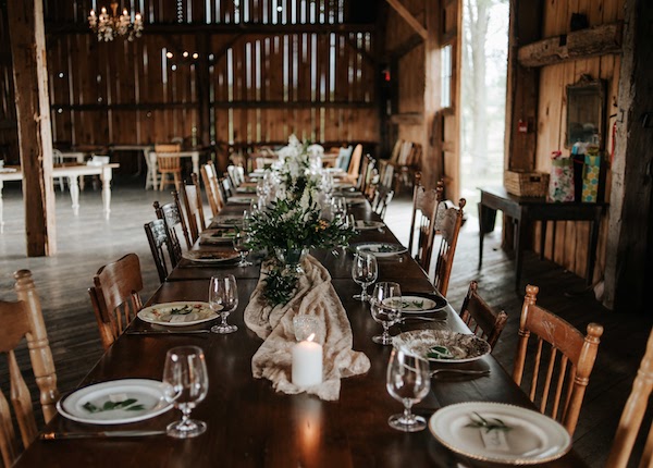 Family lunch gathering at South Pond Farms in Pontypool